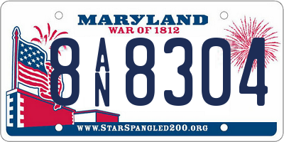 MD license plate 8AN8304