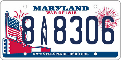 MD license plate 8AN8306