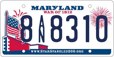 MD license plate 8AN8310