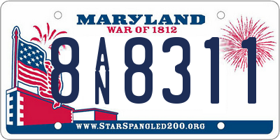MD license plate 8AN8311