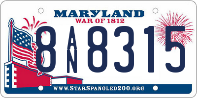 MD license plate 8AN8315
