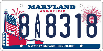 MD license plate 8AN8318