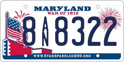 MD license plate 8AN8322