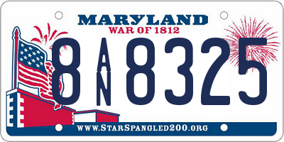MD license plate 8AN8325