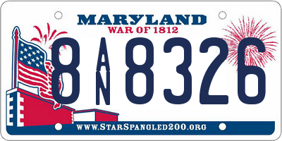 MD license plate 8AN8326