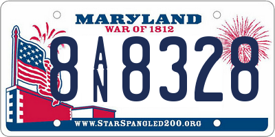 MD license plate 8AN8328