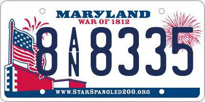 MD license plate 8AN8335