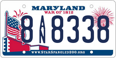 MD license plate 8AN8338