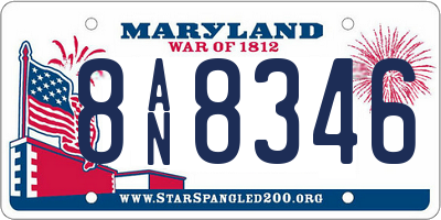 MD license plate 8AN8346