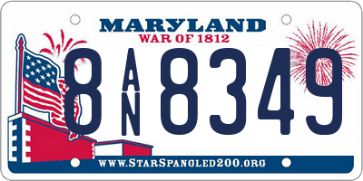 MD license plate 8AN8349