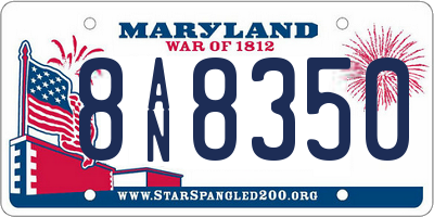 MD license plate 8AN8350