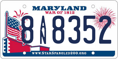 MD license plate 8AN8352