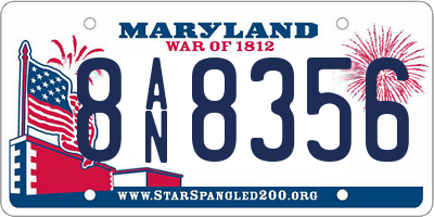MD license plate 8AN8356