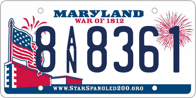MD license plate 8AN8361
