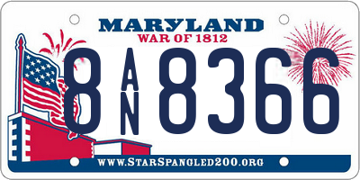 MD license plate 8AN8366