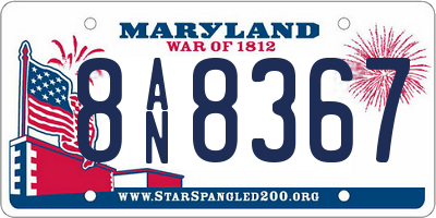 MD license plate 8AN8367
