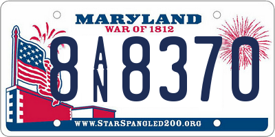 MD license plate 8AN8370
