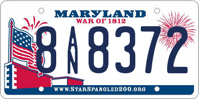 MD license plate 8AN8372