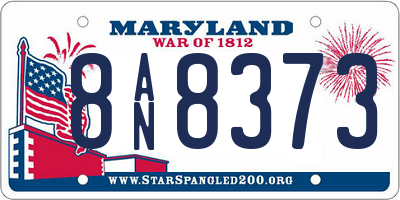 MD license plate 8AN8373