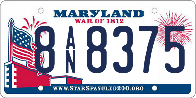 MD license plate 8AN8375