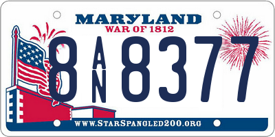 MD license plate 8AN8377