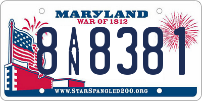 MD license plate 8AN8381