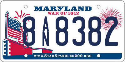 MD license plate 8AN8382