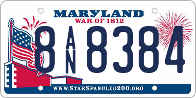 MD license plate 8AN8384