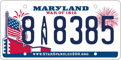 MD license plate 8AN8385