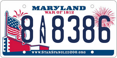 MD license plate 8AN8386