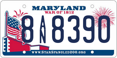 MD license plate 8AN8390