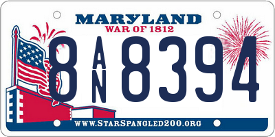 MD license plate 8AN8394