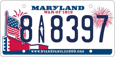 MD license plate 8AN8397