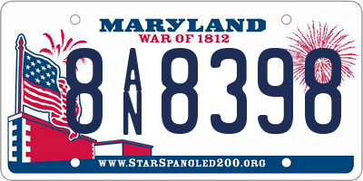 MD license plate 8AN8398