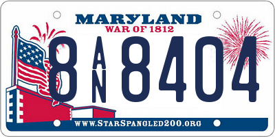 MD license plate 8AN8404