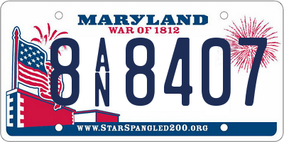 MD license plate 8AN8407