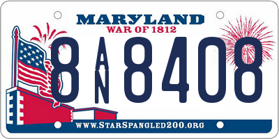 MD license plate 8AN8408