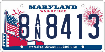MD license plate 8AN8413