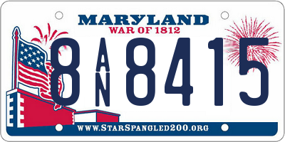MD license plate 8AN8415