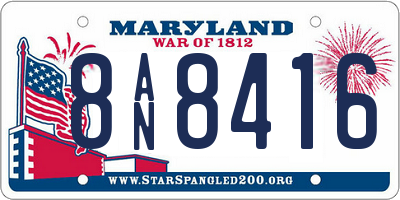 MD license plate 8AN8416