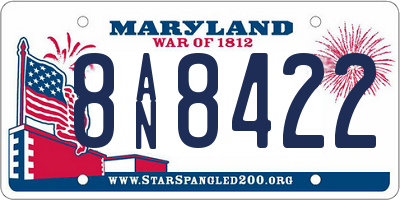 MD license plate 8AN8422