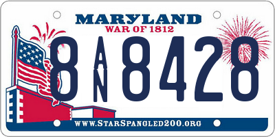 MD license plate 8AN8428