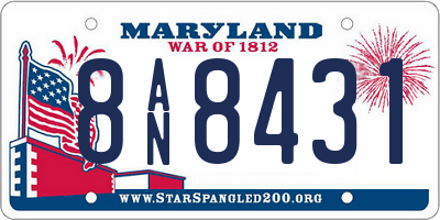 MD license plate 8AN8431