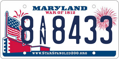 MD license plate 8AN8433