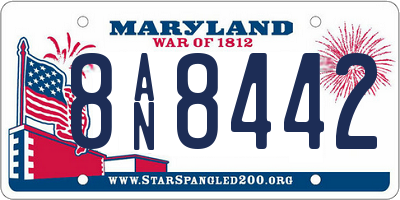 MD license plate 8AN8442
