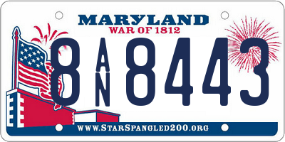 MD license plate 8AN8443