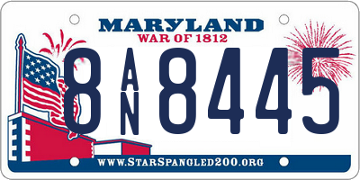 MD license plate 8AN8445