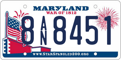 MD license plate 8AN8451