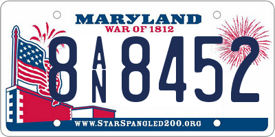 MD license plate 8AN8452