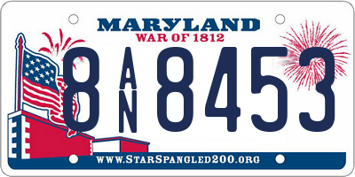 MD license plate 8AN8453
